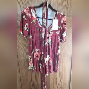 Latched Mama Maroon Garden Lindi NURSING Top